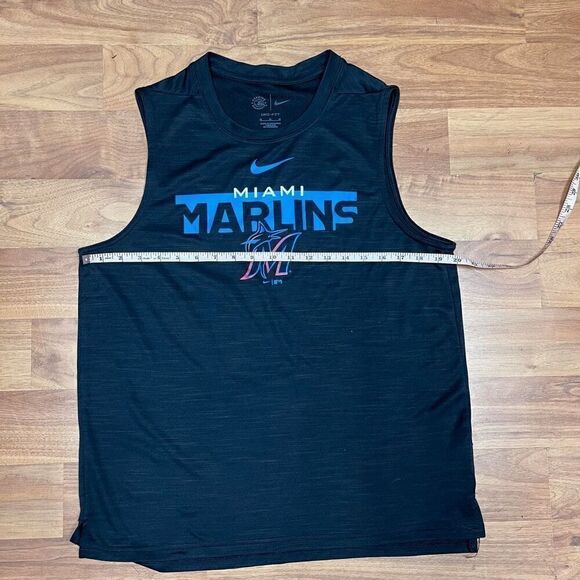 Nike Mens Miami Marlins Knockout Stack Exceed Muscle Tank Top Black Medium - Picture 5 of 9